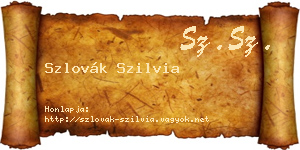 Szlovák Szilvia névjegykártya