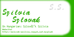 szilvia szlovak business card